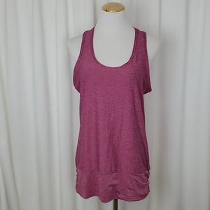 Eddie Bauer Racerback Ruched Athletic Tank Top Plum
